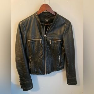 Black leather jacket